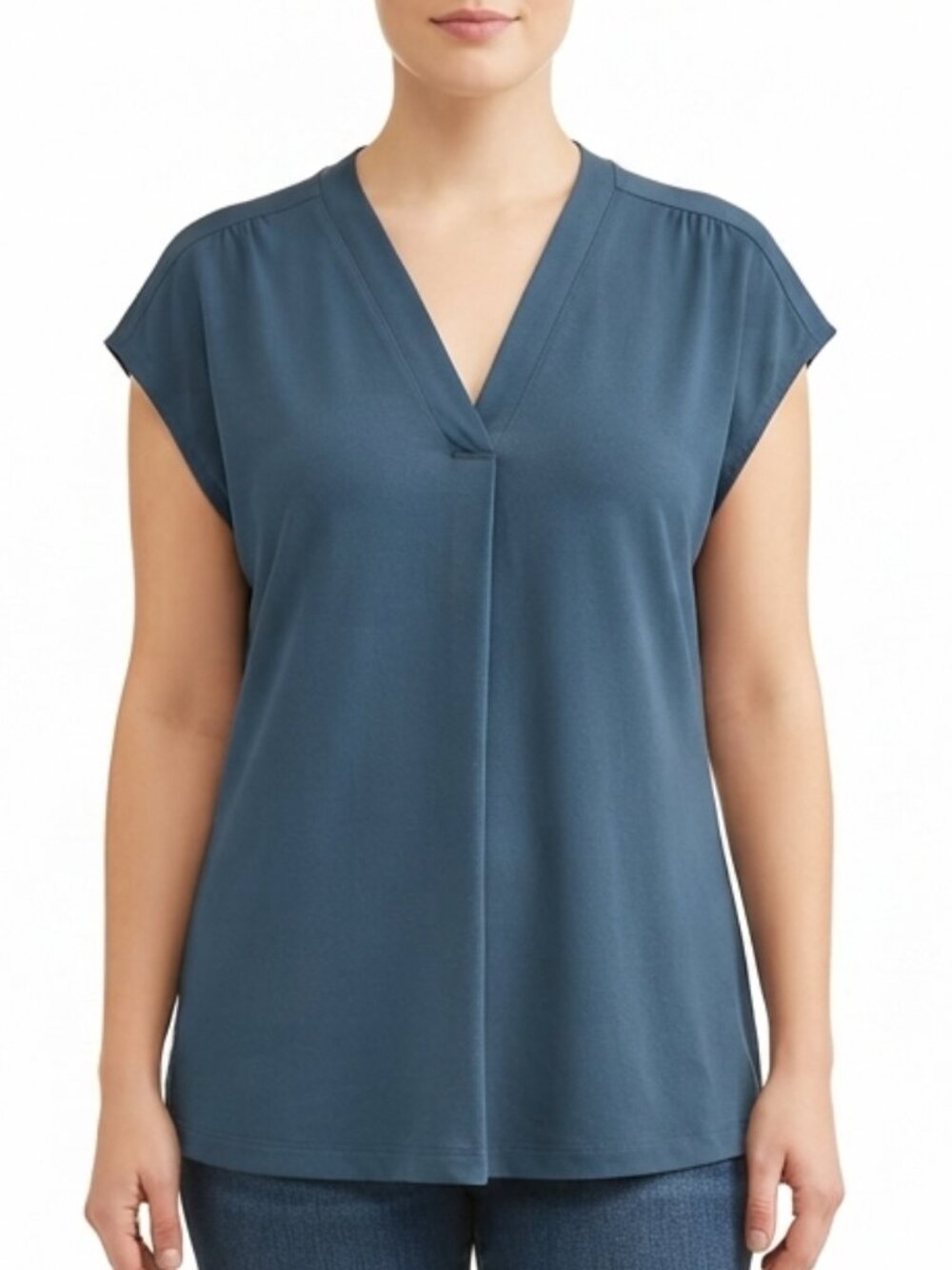 Banana Republic Pleat Front Cotton/Modal Short Sleeve Basic Tee- Sz. Med
